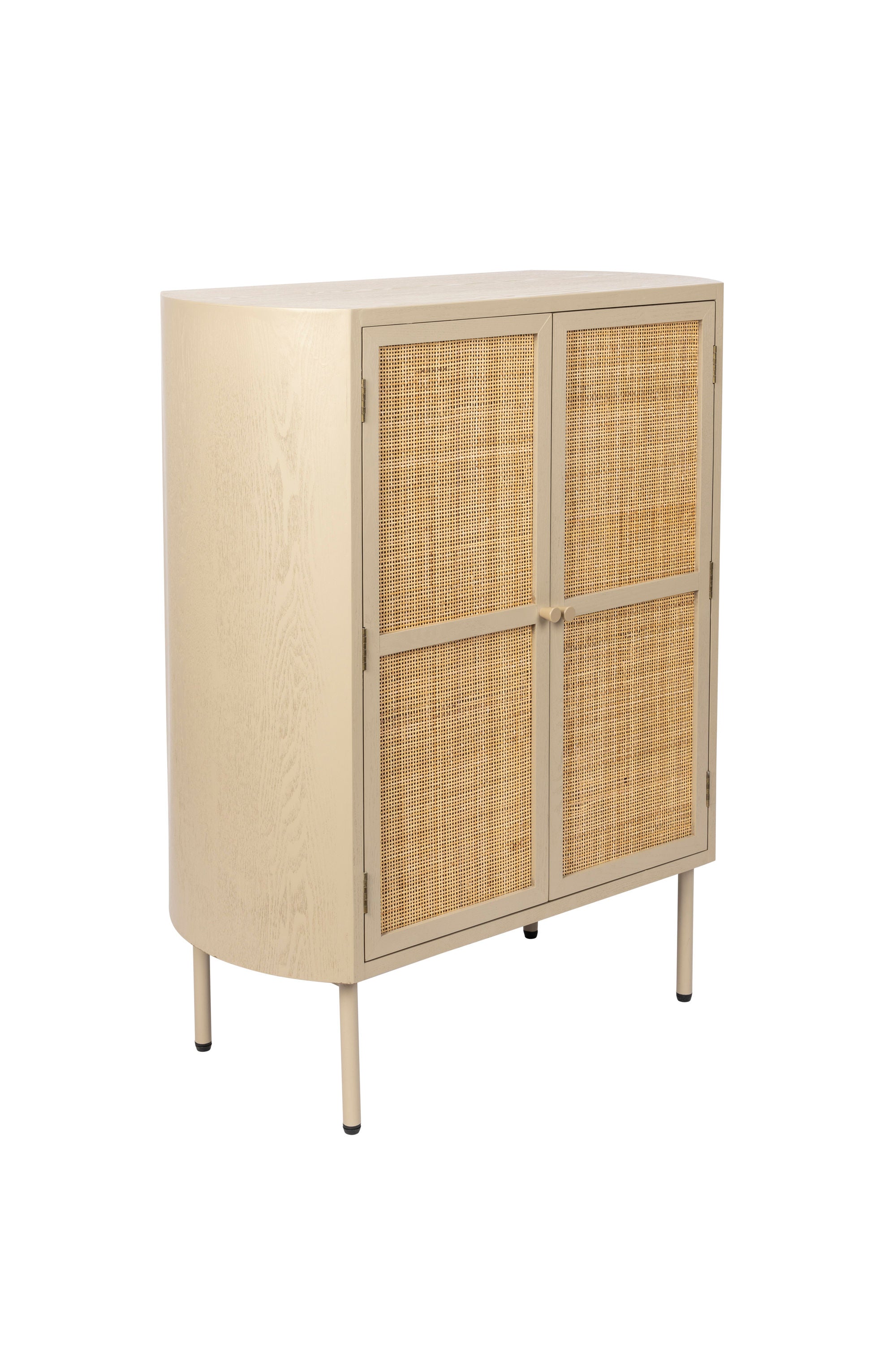 Amaya Beige Wood & Natural Rattan Cabinet